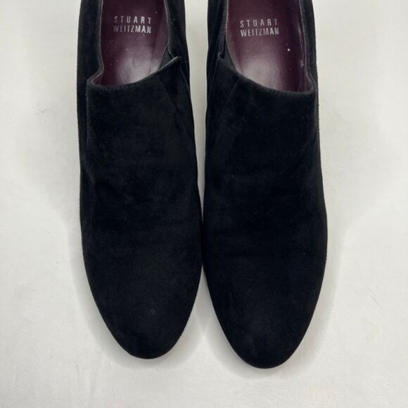 STUART WEITZMAN Made in Spain 🇪🇸 Black Suede Pumps Chunky Heel OW88728 Sz 10‎ - Picture 8 of 16